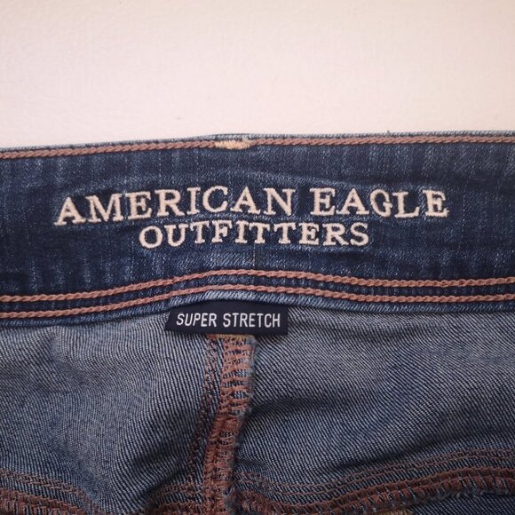 American Eagle Outfitters Ladies Super Stretch Blue Jeans - Picture 3 of 12